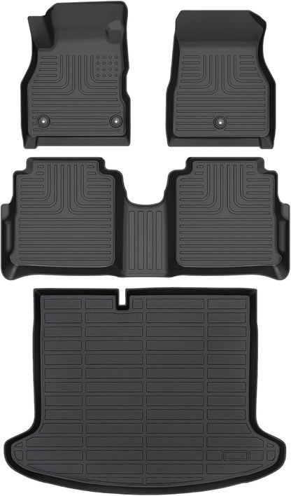 Wayhigh-All Weather Floor Mats & Cargo Liner Set for Nissan Kicks 2018-2024,Custom Fit TPE Car Mats Waterproof Heavy Duty Rubber Floor Liners Kicks Accessories