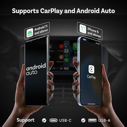 OTTOCAST Mini Wireless Carplay Adapter 2025 for Apple iPhone/Android Auto, Convert Wired to Wireless Car Play for Older Cars USB Design Plug & Play, Multi-User Seamless Connection for iOS 10+ (Black)