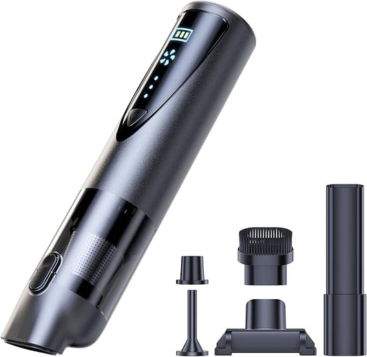 Rendoo Cordless Car Vacuum Cleaner - Portable Handheld Vacuum with Strong Suction, Wet/Dry Mini Vacuum for Car Detailing, Rechargeable Auto Vacuum with Detailing Kit