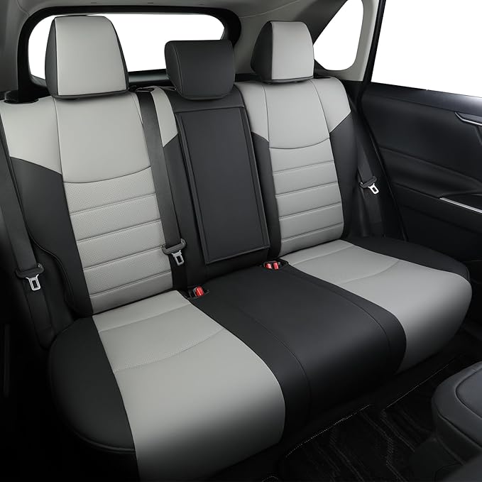 RISINGSTAR Rav4 Seat Covers, fit 2019-2025 Toyota Rav4 XLE LE XLE Premium Limited Base SUV, not for Adventure and TRD-Off(Black&Gray)