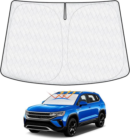 Cartist 5-Layer Windshield Sun Shade Fits for Volkswagen VW Taos 2022 2023 2024 2025 Accessories Foldable Car Front Window Sunshade Sun Visor Protector