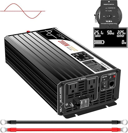 Xijia Pure sine Wave Inverter 2000W 48 Volt dc to 120 Volt ac Inverter (Peak Power 4000W) rv Converter 60HZ with Soft Start for car &Camping (DC48V (Range 40V-60V) 2000W)