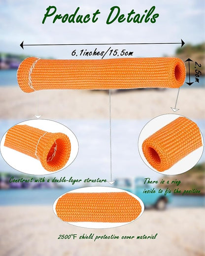 Spark Plug Wire Insulators Boot - 8 PCS 2500° Spark Plug Wire Boots Protector, 6 Inches Spark Plug Heat Sleeve Protection Cover Replacement for LS1 / LS2 SBC BBC 350 454 Car Truck, Orange