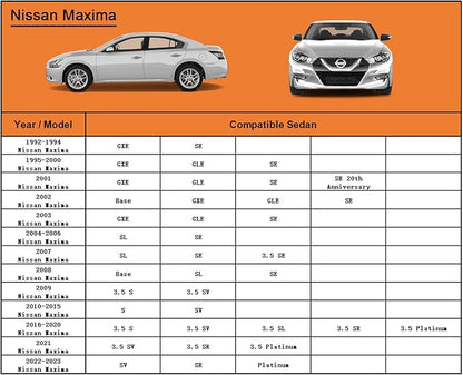 Kayme 6 Layers Car Cover Custom Fit for Nissan Maxima (1988-2025) Waterproof All Weather for Automobiles, Outdoor Full Cover Rain Sun UV Protection.Silver