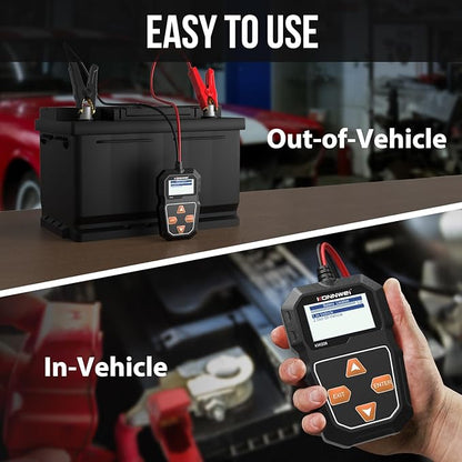 KONNWEI KW208 12V Car Battery Tester, 100-2000 CCA Load Tester Automotive Alternator Tester Digital Auto Battery Analyzer Charging Cranking System Tester for Truck Marine Motorcycle SUV Boat