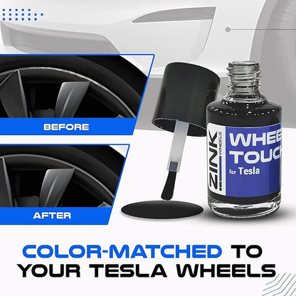 Premium Tesla Wheel Curb Rash Repair Kit for Model S 21-inch Grey Turbine Rims - DIY Kit with Color-matched Touch Up Paint - Made in USA
