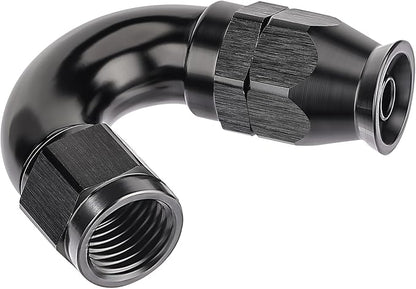 EVIL ENERGY 4AN 150 Degree PTFE One Piece Full Flow End Hose Fitting Aluminum Black
