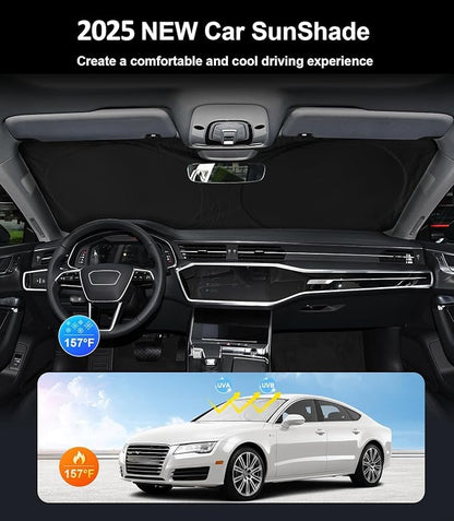 Custom Windshield Sunshade for Audi A4 A5 & S5 RS5 2018-2022 2023 2024 2025 Front Window Shades Cover for Windshield Sun Visor Screen Protector 210T Reflective Blocks UV Rays Cool Car Accessories