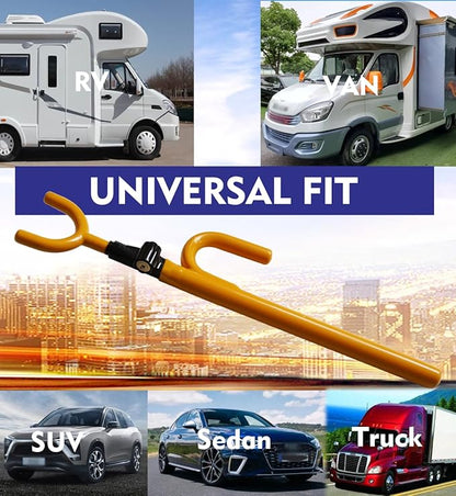 Steering Wheel Lock Anti-Theft car Device Car Wheel Locks Heavy Duty Vehicle Security Steering Wheel Lock for Truck Car Vehicles Van Lorry SUV with 4 Keys, Elongated Length MAX 30.5“ Yellow