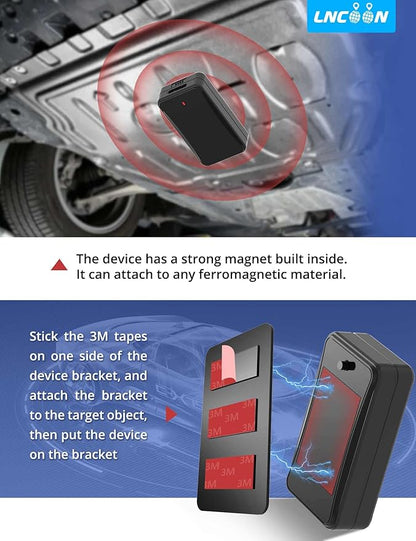 Car GPS Tracker, Tracking Devices for Cars 10000mAh Large Battery Waterproof, Real-Time Tracking Anti-Theft Alarm Notifications Built-in Magnet Via Mobile App, LL301