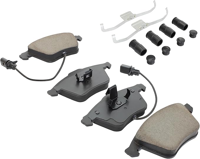 Premium Semi-Metallic Front Brake Pads (1001-0915AM) Compatible with Audi A4 2009-2001, A4 Quattro 2009-2005, A6 2011-2005, A6 Quattro 2011-2005, S4 2009-2004, Volkswagen R32 2008