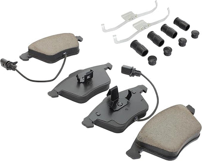 Premium Semi-Metallic Front Brake Pads (1001-0915AM) Compatible with Audi A4 2009-2001, A4 Quattro 2009-2005, A6 2011-2005, A6 Quattro 2011-2005, S4 2009-2004, Volkswagen R32 2008