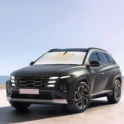 Sun Shade for Tucson Windshield Sunshades for 2022-2024 2025 2026 Tucson for Hyundai Windshield Cover Front Window Shields 240T Silver Coating Protector Sun Visor Blocks UV Rays Heat Car Accessories