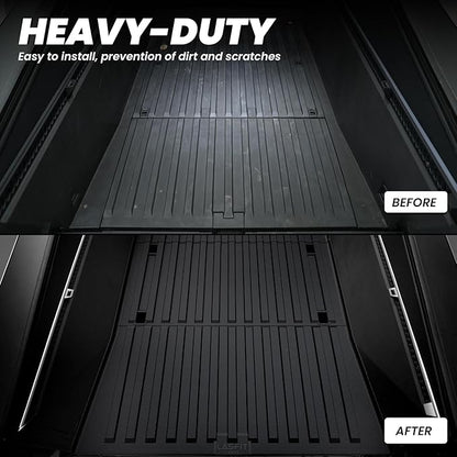 LASFIT Truck Bed Mat for Tesla Cybertruck 2024 2025 2023 6FT Bed Liner Car Accessories, Custom Fit TPE All Weather Pickup Cargo Liner Frunk Rear Sub Trunk Mat Set 3PCS