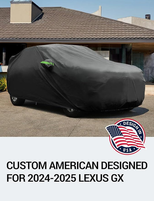 Proadsy 2025 Upgrade Car Cover Custom Fit for Lexus GX 2024 2025, Waterproof All Weather for Automobiles, Full Exterior Cover Rain Snow Sun Protector Indoor Outdoor Car Cover