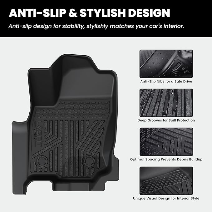 LASFIT Floor Mats for Toyota 4Runner 2025-2026 (Only fit Hybrid) wtih Trunk mat&backrest mat, All Weather TPE Custom Fit Floor Liner for 4 Runner TRD/Limited/Platium 6th gen Front&Rear Car Mats, Black