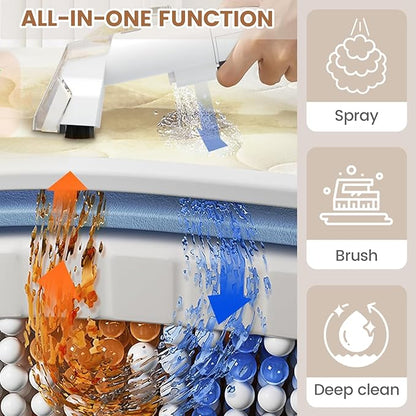 Portable Carpet Cleaner Machine with Dual Size Brushhead, Multi-Purpose and Upholstery Cleaner, Handheld and Small Deep Carpet Cleaning Machine, Spot Cleaner for Couch, Rugs, Car Seats and Pet Stains