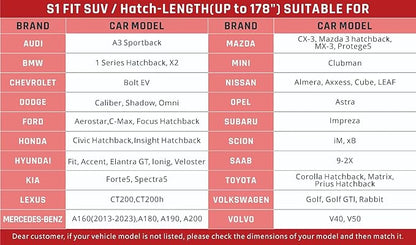 Hatchback Car Cover All Weather Protection with Red Stripe Design,Small SUV Car Cover Universal Fit Nissan Leaf, Honda Civic Hatchback, Mazda 3 Hatchback, VW Golf, Toyota Corolla Hatchback