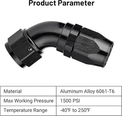 EVIL ENERGY 12AN 60 Degree One Piece Full Flow Hose End Fitting Swivel For CPE Braided Hose