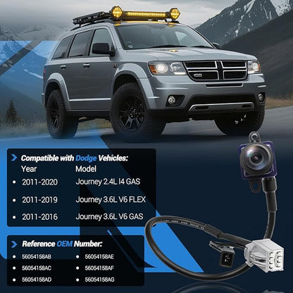 Rear View Backup Camera Compatible with Dodge Journey 2011-2020 Park Assist Camera Replaces# 56054158AB 56054158AC 56054158AD 56054158AE 56054158AF
