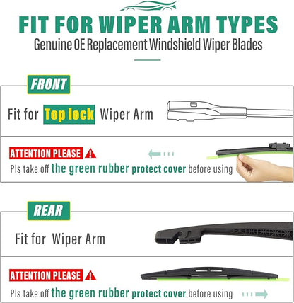 26" 20" 14" Windshield Wiper Blades Replacement for Subaru Ascent 2019 2020 2021 2022 2023 2024 2025 Premium All Weather Front Rear Wipers Set - OEM Quality (Pack of 3)