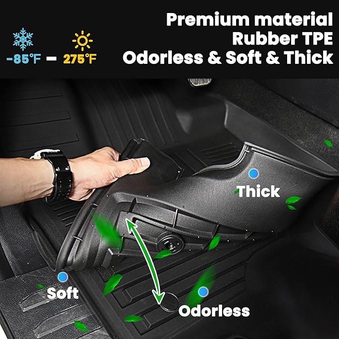 AUXKO All Weather Floor Mats for Honda Civic 2022-2025 2026 Sedan Hatchback Si(Include Sport|2nd Row with&w/o USB Port|Not for Hybrid) Acura Integra 2023-2025 Liners All Season Odorless Anti-Slip