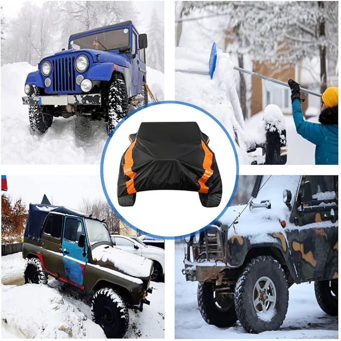 Avecrew for Jeep Wrangler Cover Waterproof 2 Door, All Weather for Jeep Rain Cover for Automobiles, Outdoor Full Exterior for Jeep Covers Fits JK JL TJ YJ CJ