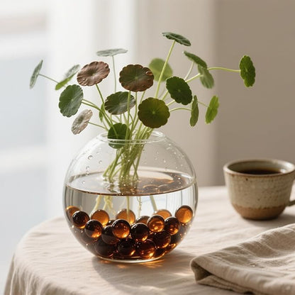 0.96LB Glass Beads Vase Filler Aquarium Gravel Decor Flat Glass Marbles Gems Pebbles Fish Tank Rocks Home Decorative Art Craft - Amber