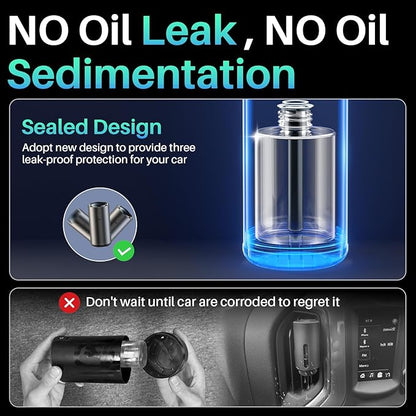 Smart Car Air Freshener Diffuser, Car Diffuser Air Fresheners Long Lasting with 100ml Capacity Essential Oil Last 6 Months, RGB Music Syncing Light, Auto On/Off, 5 Adjustable Car freshener, Sauvage