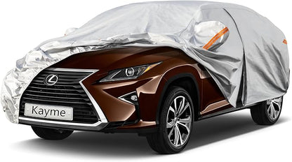 Kayme 6 Layers SUV Car Cover Custom Fit for Lexus RX350 /RX300/330/350L (2003-2025) Waterproof All Weather for Automobiles, Outdoor Full Cover Rain Sun UV Protection.Silver