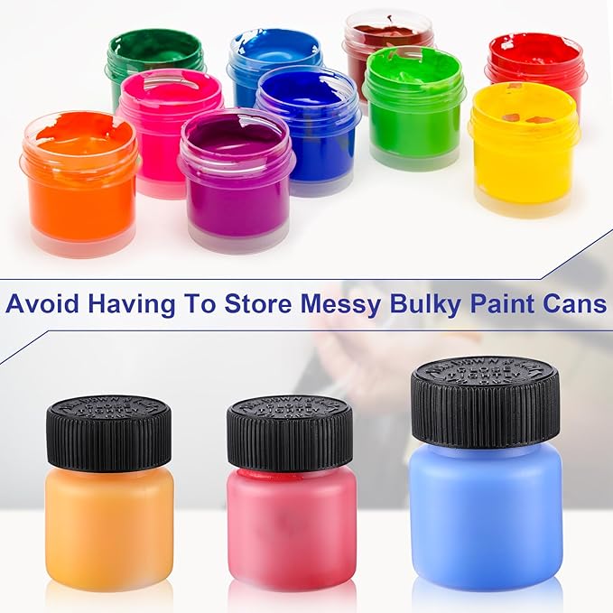 Maxcheck 60 Pcs Empty Touch Up Paint Bottles Container 1oz 30ml Reusable Small Paint Bottles with Brush Applicator and Mixing Ball for Fix Chips Scratches Auto Car