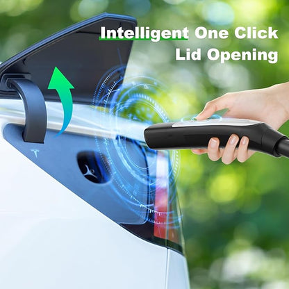 16 Amps Level 1 Tesla Charger, NEMA 5-15 Plug, Portable Electric Car Charger with a 23.5-Foot Cable, Compatible with Tesla Models X/Y/3/S and Cybertruck