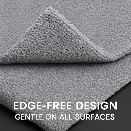 4 Pack Pak Details Edgeless Microfiber Towels for Cars | 16x16 Ultra-Soft, Scratch-Free & Lint-Free Car Detailing Microfiber Cloths for Buffing & Coating | Seamless Finish Auto Cleaning Cloths
