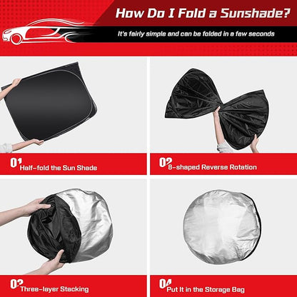 ARISMOTOR Windshield Sun Shade for Audi A3 2022-2025, Custom Fit Foldable Front Window Sunshade Sun Visor Protector, Block UV Rays Keep Your Car Cooler