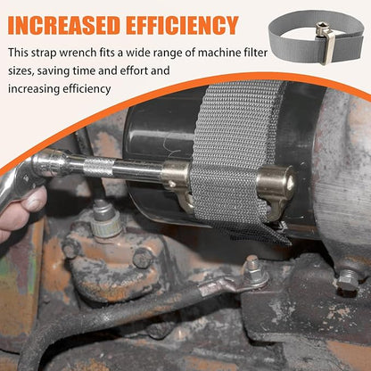 Heavy Duty Strap Oil Filter Wrench for Various Up to 6-1/2 inches Filter & Plumbing Removal Tool