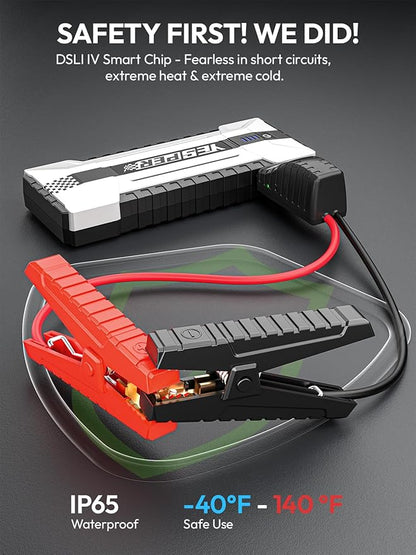 YESPER Battery Jump Starter Portable, 3000A Booster Pack Jump Box for 12V Car (Up to 10L Gas/8L Diesel Engine), Jumper Cables with DSLI Safe Tech, PD 15W Fast Charge & DC 15V Port