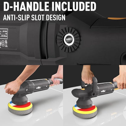 6" Dual Action Buffer Polisher,1200w polisher,6 Variable Speed Car Buffer Polisher with Detachable Handle,Pulidora De Autos For Car, Boat Sanding, Polishing, And Waxing