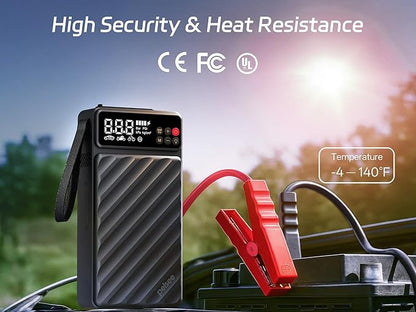 Pelsee 3500A Jump Starter with Air Compressor, 20000mAh&160PSI Portable Car Battery Jump Starter, 12V Battery Pack (10L Gas 8L Diesel Engine) with 18W Fast Charge, LED Light, Jumper Cables