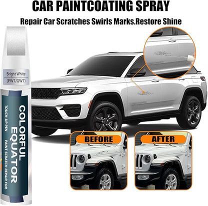 PW7/GW7 Bright White Touch Up Paint for Jeep, Car Paint Pen Scratch Repair Two-In-One Touch Up Paint, Premium Car Scratch Remover for Deep Scratches