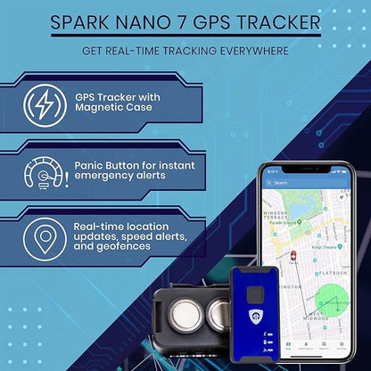Brickhouse Car Trackers for Your Vehicle - Spark Nano 7 GPS Tracker with Magnetic Waterproof Case - Hidden Real-Time 4G LTE Vehicle Finder - GPS Tracking Device for Cars & More - Subscription Required
