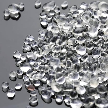 1 Lb (460 g) Clear Sea Glass Stones Irregular Rainbow Glass Pebble Decorative Rock Glaze Quartz Tumbled Gemstone Chips for Aquarium Decoration/Vase Filler/Jewelry Making/Handwork Craft