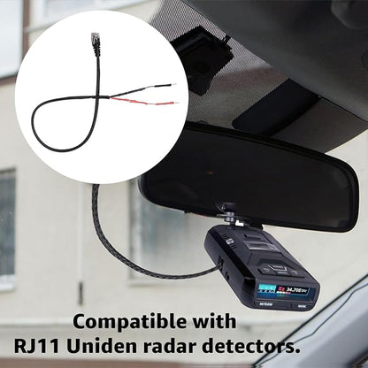 RJ11 Power Cord Compatible with Uniden Radar Mirror Wire Detectors,Model (3005201U) Fits R1 R3 R4 R7 R8 (2 Pack)