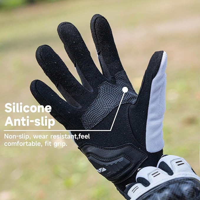 VXW High Protection Motorcycle Gloves for Men - Gel Palm Sliders& Joints Protection Design, High-Speed Sports Gear for MTB/ATV/BMX/Motocross/Racing/Dirt Bike Gear