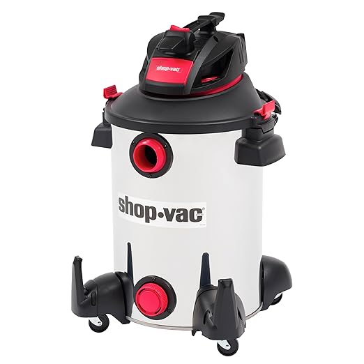 Shop-Vac 5761311 12-Gallon Wet/Dry Shop Vacuum, 6 Peak HP, 1.5 Inch Diameter x 7 Foot Hose, 20 Foot Cord, Ideal for Home, Garage, and Workshop Cleaning