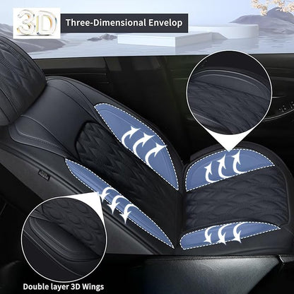 Seat Covers Fit for Toyota Camry 2012-2024 2025 Full Set,Faux Leather Car Seat Cover Waterproof for Camry Vehicle Automotive Cushion Protector Compatible Airbag (5 Seats,Black)