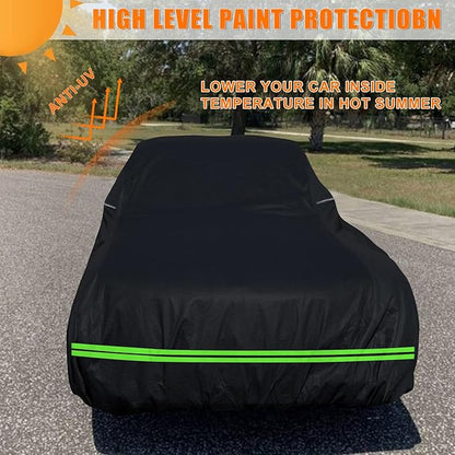 Waterproof Car Cover Compatible with Chevrolet El Camino 1964-1967 & 1978-1987 300D All Weather Classic Car Covers with Zipper Door Reflective Strips Lock for Snow Rain Dust