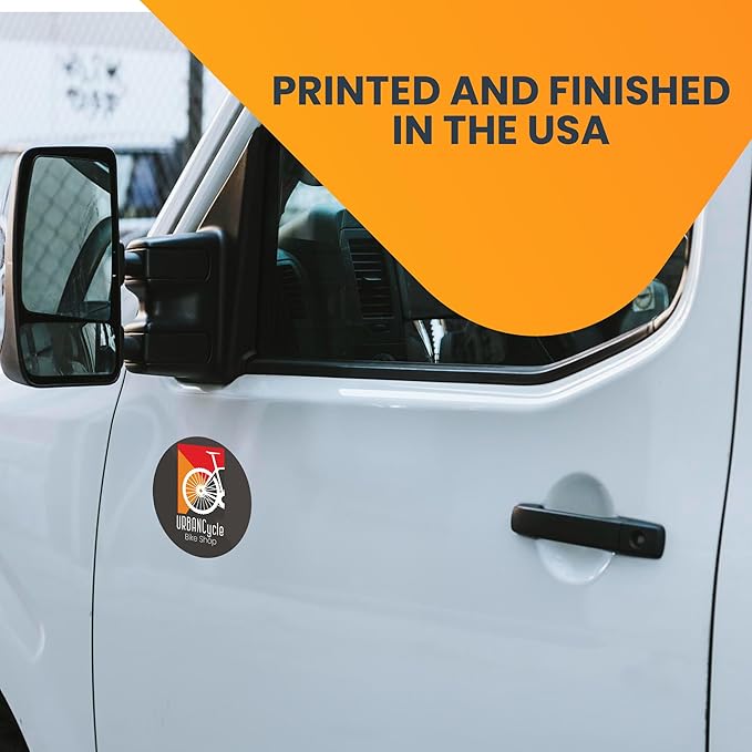 Magnet Me Up Customizable 30 Mil Round Magnet- 5” Weatherproof Car Magnet for Businesses, Sports Teams, Fundraisers & Personal Expression- Custom Text & Logo- Strong Magnetic Vinyl for Vehicles