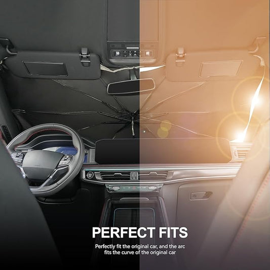 2020-2025 Upgraded for Ford Explorer Sunshade, Portable Foldable Sunshade Accessories, [Nano Ice Crystals Coating] UV Protection, Keeps Interior Cool (for Ford Explorer 2020-2025)