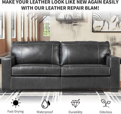 Dark Gray Leather Recoloring Balm,Leather Couch Scratch/Stain Remover,Leather Repair kit for Vinyl Furniture and Car Interior,Leather Dye Paint for Scratched and Faded Leather Couches