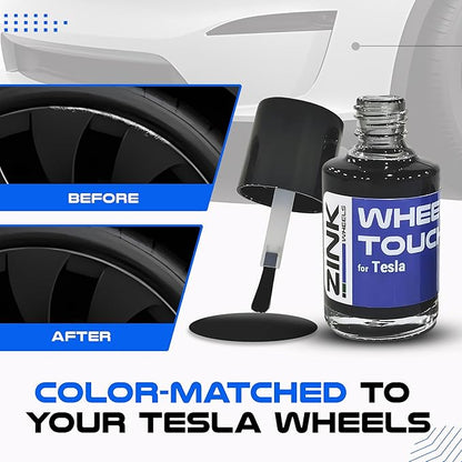 Premium Tesla Wheel Curb Rash Repair Kit for Model Y 21-inch Charcoal Grey Uberturbine Performance Rims - DIY Kit with Color-matched Touch Up Paint - Made in USA